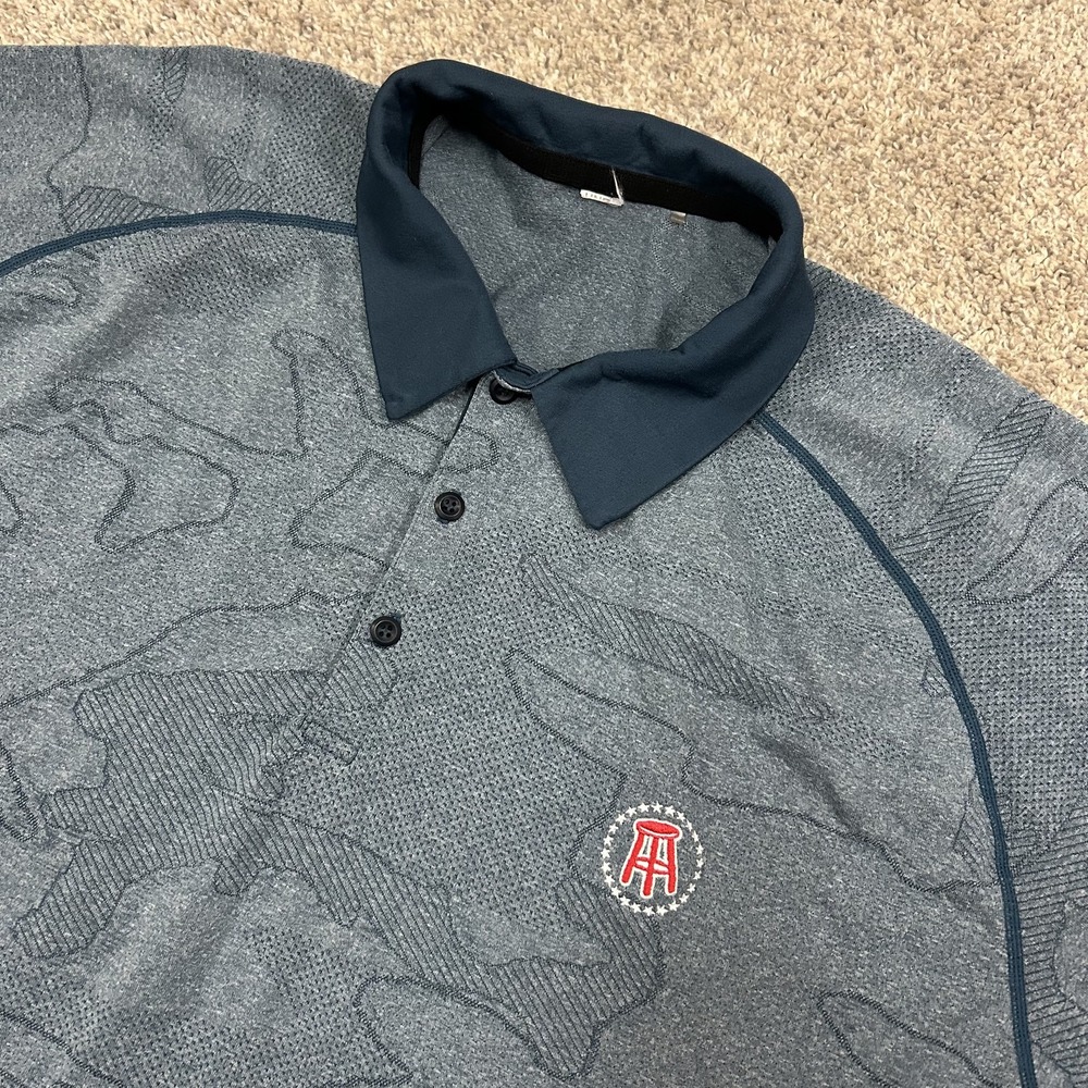 UNRL Polo Shirt Mens XXL Blue Barstool Sports Golf Athletic Performance Camo